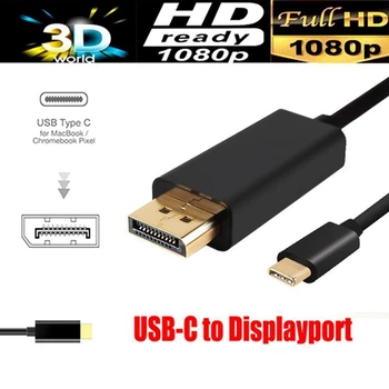 1.8 M USB C, Displej Port, Kábel (4K@60Hz) USB 3.1 Typ C K DP 4K HDTV Adaptér Pre Galaxy S9 Huawei