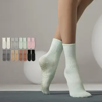 1 Pár Športové Ponožky Bavlna Ženy Mäkké Absorpciu Potu Vysoká Pružnosť Uprostred Ponožky, Športové Ponožky Jogy Ponožky Ženy Pilates Ponožky