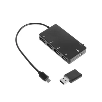 1 Set Micro-USB OTG 4 Port Hub, Napájanie Nabíjací Kábel Adaptéra pre Smartphone, Tablet Vysoká Rýchlosť