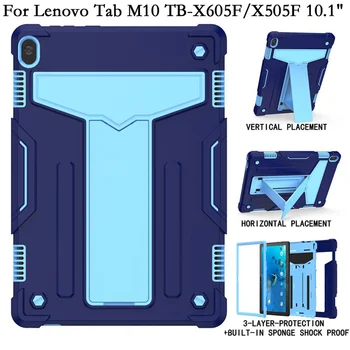 10.1-v Shockproof Tablet Kryt Funda pre Lenovo TabM10 Kartu M10 X605 X605F X605L X505 N X X505F X505L prípade Coque PC Stojan Shell