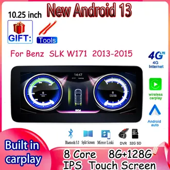 10.25 Palcový Android13 Dotykový Displej Pre Benz SLK W171 roky 2013-2015 WIFI 4G GPS Multimediálny Prehrávač Audio Monitor Carplay Auto autorádia