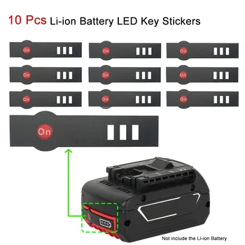 10 ks Li-ion Batérie LED Tlačidlo Nálepky, Štítok Pre Značku Bosch 14,4 V 18V Lithium Batéria Príslušenstvo