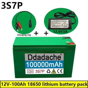 100New 12V 3S7P Lítium-Iónová Battery100Ah Je Vhodný pre Vonkajšie Osvetlenie Poľnohospodárskych Postrekovač Zvuk Rezervné Batérie+ Nabíjačka
