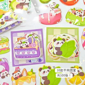 12 pack/veľa Kawaii Ovocný Koláč Panda Memo Pad Sticky Note Roztomilý N-Krát Papiernictvo Štítok poznámkový blok Post Školské potreby