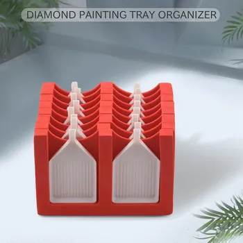 16 Sloty Diamond Maľovanie Zásobník Organizátor Diamond Maľovanie Príslušenstvo Zásobník Diamond Maliarske Nástroje Súpravy Organizátor Červená