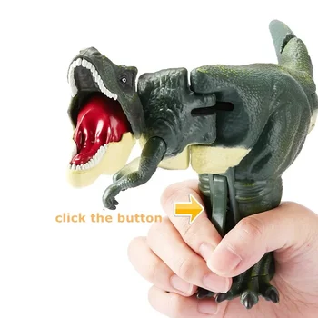 18 cm Hryzenie Tyrannosaurus Rex Deti Dekompresný Hračka Dinosaur Ručné Ovládanie Jar Swing Prsta Hračka pre Deti Narodeniny chlapec Darček