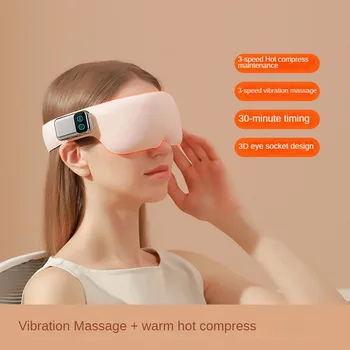 180° Skladacia prenosný 3D masáž očná maska USB elektrické horúce komprimovať tieňovanie očí protector