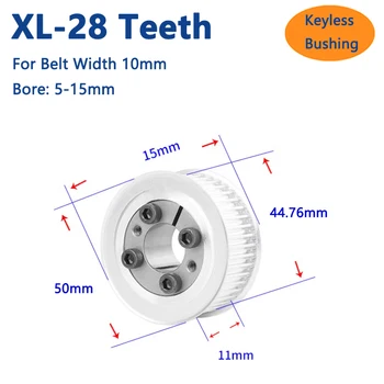 1pc 28 Zubov XL Rozšírenie Rukáv Synchrónne Kolesa 28T Keyless Priechodky Načasovanie Kladka pre Pás Šírky 10 mm Vŕtanie 5 6 6.35 8 9-15 mm