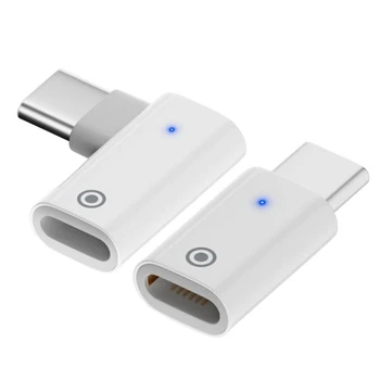 1PC USB C Samec -Lightning Žena Adaptér Koleno Rovno Typu C, Nabíjací Kábel USB A