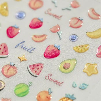 1PCS Roztomilý Jelly Nail Art Nálepky Ovocie Lásky Samolepiace Nálepky Dekorácie Pre Dizajn, Manikúra Japonská Nechty Cherry Obtlačky