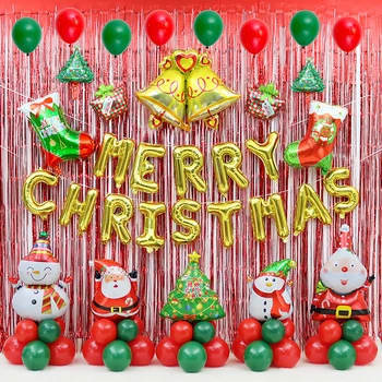1pcs Vianoce, Santa Claus Snehuliak Strany Balóny, Dekorácie Roztomilý Vianočný Stromček Bell Barlu Dekorácie Balóny, Party Zariadených izbách