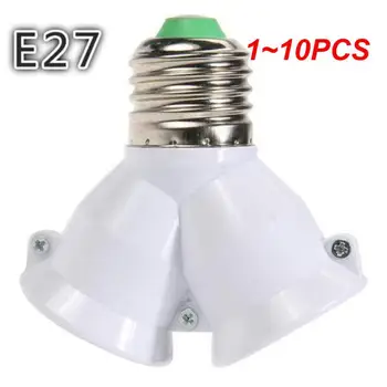 1~10PCS CoRui Skrutku E27 LED základné Svetlo Žiarovka Pätica E27 na 2-E27 Splitter Adaptér objímky E27 pätica žiarovky držiteľ