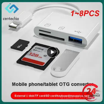 1~8PCS Elough Typ C Adapter TF CF, SD Čítačka Pamäťových Kariet USB C Kartu Adaptér Pre Macbook OTG Spisovateľ Kompaktný