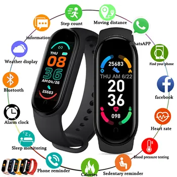 2021 M6 Smart Hodinky Ženy Muži Športový Náramok Bluetooth Smartwatch Srdcovej Frekvencie Fitness Sledovania Pre Xiao Apple Android Hodinky
