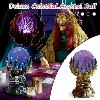 2022 Halloween Crystal Ball Tvorivé Svetelný Luxusné Tretie Kúzlo Lebky Prst Plasma Ball Ghost Domáce Dekorácie