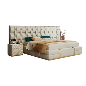 2022 Nové manželskou posteľou Luxusné Royal design skladovanie posteľ rám Moderné spálne nábytok set