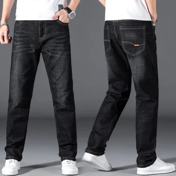 2023 Jeseň Nové Klasické pánske Módne Trendové Džínsy Voľné Rovnou Nôh Jeans pánske Bežné Obchodné Džínsové Nohavice