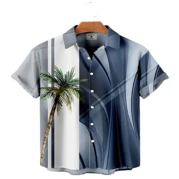 2023 new horúce kokosové strom bežné krátke rukáv tričko Kokosový 3D vytlačené Havajské tričko s krátkym rukávom pre mužov