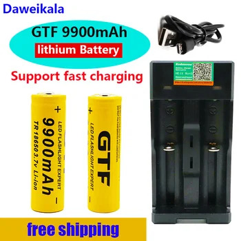 2023 Nové 18650 batéria 3,7 V 9900mAh nabíjateľná lion batérie, Led flash light batéria 18650 batérie Veľkoobchod + USB nabíjačka