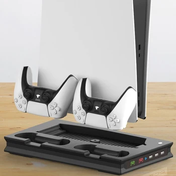 2023 Nové Vertikálne PS5 Chladiaci Stojan Nabíjačku Stanica S 3 Rozbočovače USB Dual Gamepad Nabíjanie Pre PS5 Ultra HD A Digitálne Vydanie