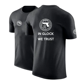 2023 pištole Glock Americký logo lete mužov tlačené-krátke rukávy T-shirt farbou jednoduchý štýl street voľné priedušná Jeden