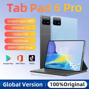 2023 Pôvodné Globálna Verzia Android 13 6 Pad Pro Xioami Tablet PC Snapdragon 888 10000mAh 16GB 512 gb diskom 5G HD 4K Displej WIFI MiTab