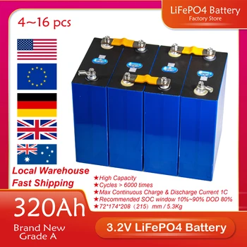 280AH 3.2 V 320AH LifePO4 Batérie S Prepojovacia DIY 12V 24V 48V Pre Solárna Energia