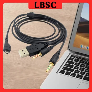 2m 1 až 3 Rozdeľovač Audio Kábel USB 3,5 mm Mikrofón Kábel Herné Slúchadlá Slúchadlá Slúchadlá Audio Kábel Pre SteelSeries Arctis 3 5 7Pro