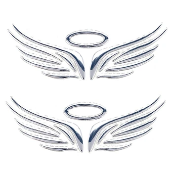 2X 3D Anjel Víla Krídla Auto Auto Truck Logo, Znak, Odznak Odtlačkový Nálepky 3 Farby
