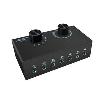 3,5 Mm Slúchadlový Zosilňovač Stereo Audio Prepínač 6 v 1 výstup pre Slúchadlá Switcher Prenosné hi-fi Slúchadlá Zosilňovač