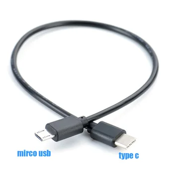 30 cm Usb-C Typ C na Male Micro USB Sync Poplatok OTG NABÍJAČKU rozšíriť converter Kábel Kábel Adaptéra konektor Drôt