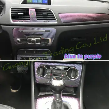 3D/5D Uhlíkových Vlákien Interiéru Vozidla Kryt stredovej Konzoly Farbu Nálepky, Nálepky Produkty Diely Príslušenstvo Pre Audi Q3 2013-2020