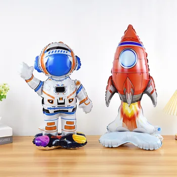 3D Astronaut Rocket Fóliový Balón Chlapec je Priestor Tému Narodeninovej Party Dekorácie Ballon Baby Sprcha Dodávky Deti Prospech Chlapcov
