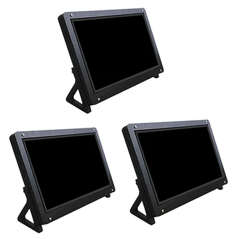 3ks 7 Palcový Monitor LCD Prípade Podpory Držiak Pre Raspberry Pi 3 Akryl Bývanie Držiak LCD Black