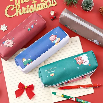 4 Ks Vianočné Cartoon Nepremokavé PU Ceruzka Kozmetické Skladovanie Taška / Kreatívne Grafické efekty /Deti Študent Cenu Dar