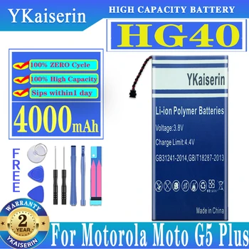 4000mAh YKaiserin Batérie HG40 pre Motorola Moto G5 Plus G5Plus XT1684 XT1685 XT1687 XT1681 HG 40 Telefón Bateria