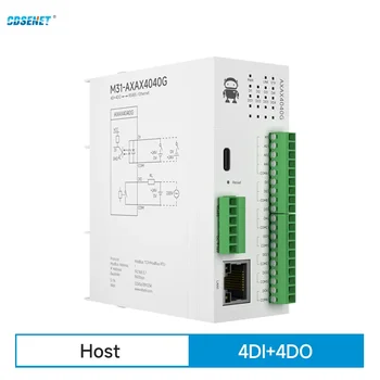 4DI+4DO Diaľkové IO Modul RS485, Ethernet RJ45 CDSENET M31-AXAX4040G Analógový Spínač Nadobudnutie Modbus TCP RTU Upgrade Firmware