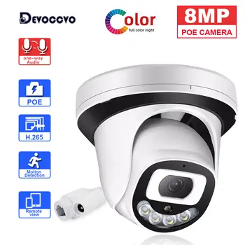 4K 8MP POE IP Bezpečnostné Kamery Krytý Domov CCTV Strop Dome Kamera Video Dohľad Farebné Nočné Videnie RJ45 Siete IP Cam 5MP