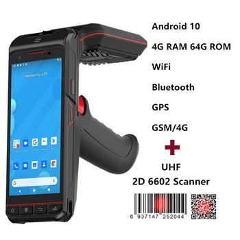 5.5 palcový Android Ručný PDA Čiarových kódov s UHF RFID Mobilného Dátového Terminálu 4GB 64GB WiFi Bluetooth 4G Lte