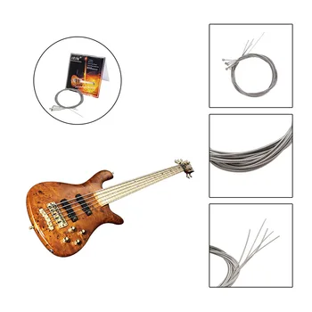 5-String Electric Bass Strings Nastaviť Oceľové Jadro Zo Zliatiny Niklu Rany