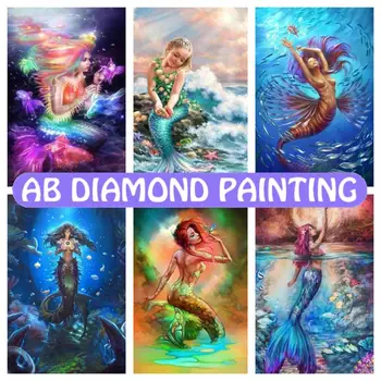 5D DIY Diamond Maľovanie Nastaviť Ľudské Tvarované Morská víla Zvierat Dekorácie Prispôsobiteľné Stenu, Mozaiky Ručné Umenie Domáce Dekorácie Darček