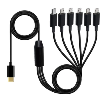 6 v 1 Rýchly Micro USB Typu C Kábel pre Mobilný Telefón, 6 Port Micro USB DXAC