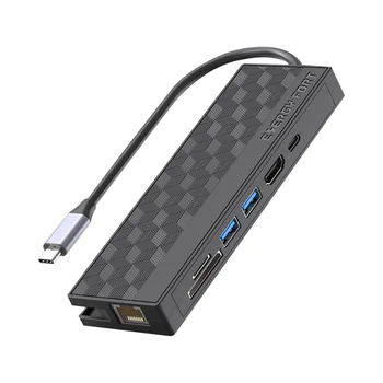 7In1 USB 3.0 Dock Station USB C Hub 5Gpbs Vysokej Rýchlosti 1000Mbps Ethernet RJ45 Gigabit 4K OTG Splitter pre Notebook