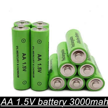 8PCS nové batérie typu AA 1,5 v vysokokvalitné batérie AA 3000mAh nabíjateľné Ni-MH Dobíjacie Batérie 2A Baterias pre Fotoaparát Blesk