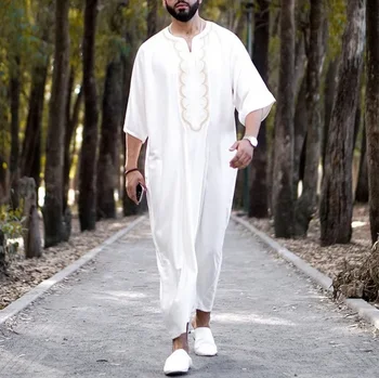 Abaya Moslimských Mužov Oblečenie Islam Šaty Módne Kaftan Pakistan Kaftane Saudská Arábia Jubba Thobe Marocký Dubaj Musulman