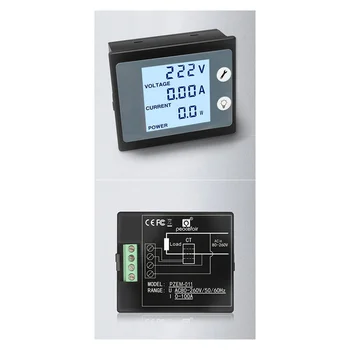 AC 80-260V LCD Digitálny 100A Volt Watt Právomoci Meter Ammeter Voltmeter 110V 220V