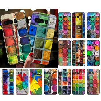 Akvarelových farieb na Palete Maľovanie Box Telefón puzdro Pre Google pixel 7A 8 7 Pro 7 6 6A Pro 5A 4A 3A 4 Pixel XL a Pixel 5 6 4 3 3A XL