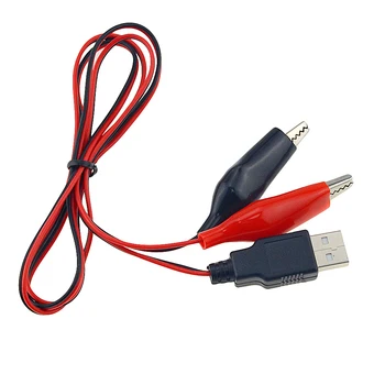 Aligátor Test Klipy Svorka na Male USB Konektor Napájací Adaptér Drôt 58 cm Kábel, Červený a Čierny