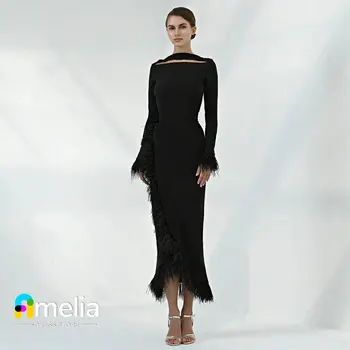 Amelia Dubaj Prom Šaty Dlhé Rukávy Večerné Šaty S Členok Dĺžka Lete Ženy, Svadobné Party Formálne Šaty 2023