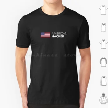 Americký Hacker T Shirt Muži, Ženy, Deti 6xl Americký Hacker Hack Americký Amerika Usa Vlajka Usa Vlajka Hacker Cyber Security Crack